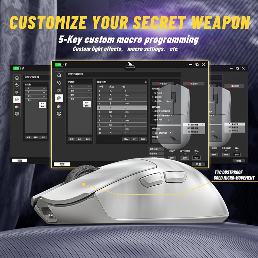 Darmoshark M3S 2K Wireless Gaming Mouse,Tri-Mode 2.4G/USB-C